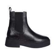 Tommy Hilfiger Svarta Chelsea Logotape Ankelboots Black, Dam