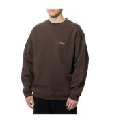 Dime Mtl Klassiskt Logo Crewneck Skate Sweatshirt Brown, Herr