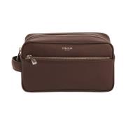 Serapian Läder Beauty Case Väskor Brown, Dam