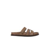 Tory Burch Brun Mocka Slide Sandaler Brown, Dam