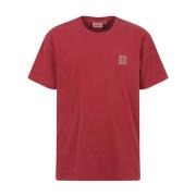 Carhartt Wip Röd Crew Neck T-shirt med Logo Red, Herr