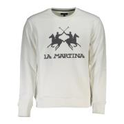 La Martina Vit Sweatshirt med Långärmad Tryck White, Herr