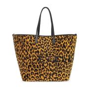 Stella McCartney Leopardmönstrad Tote Bag i Brun Brown, Dam