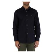 Tommy Hilfiger Regular Fit Poplin Skjorta med Logobroderi Blue, Herr