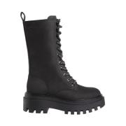 Calvin Klein Jeans Svarta Snörning Flatform Ankelboots Black, Dam