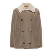 Brunello Cucinelli Brun/Beige Shearling Kappa med Monile Detalj Beige,...