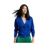 Lola Casademunt Stilren Stickad Cardigan Sweater Blue, Dam