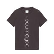 Courrèges Logo-Detaljerad T-shirt Gray, Dam