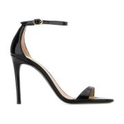 Stuart Weitzman Svarta läder Nudist sandaler 10cm klack Black, Dam