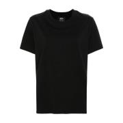 A.p.c. Svart Broderad T-shirt och Polo Black, Dam