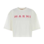 Marni Casual Bomull T-shirt för Män White, Dam