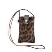 Claris Virot Leopard Vintage Double Marcus Clutch Väska Brown, Dam