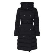 Burberry Svart Parkacoat med Klassisk Design Black, Dam