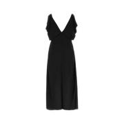 Jil Sander Elegant Svart Satinklänning Black, Dam