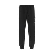 Stone Island Svarta joggingbyxor med logopatch Black, Herr