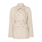 Moschino Kedja Link Trench Coat Beige, Dam