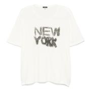 R13 Avslappnad T-shirt i Ecru White, Dam