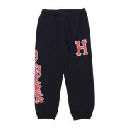 HUF Svarta Fleece Sweatpants med Elastisk Midja Black, Herr