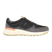 Premiata Svarta mocka- och tekniktygssneakers Multicolor, Herr