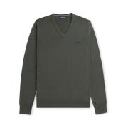 Fred Perry Klassisk V-ringad Jersey Subkulturikon Green, Herr