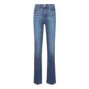 Paige Blå Stretch Bomull Flare Jeans Blue, Dam