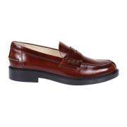 Tod's Läderloafer med Gummisula Brown, Dam