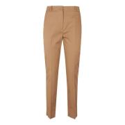 Max Mara Studio Stretch bomull gabardine cigarettbyxor Brown, Dam