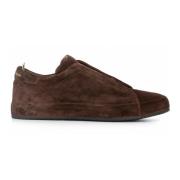 Officine Creative Mörkbruna Mocka Korselastiska Sneakers Brown, Herr