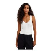 Nina Ricci Vit Korsett Topp med Tjocka Band White, Dam