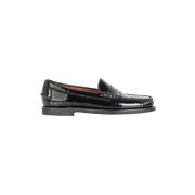 Sebago Lackläder Loafers Rund Tå Black, Dam