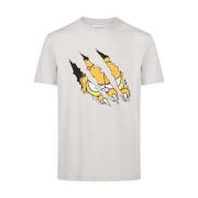 Iceberg Beige bomull jersey T-shirt med Garfield-tryck och broderat lo...