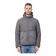 YES ZEE Grå huva stickad kappa med softshell-insatser Gray, Herr