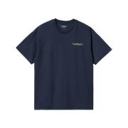 Carhartt Wip Anktryck Bomull T-shirt Blue, Herr