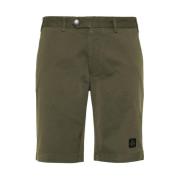 RefrigiWear Elegant Beige Bermuda Shorts med Logotyp Patch Green, Herr