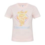 Casablanca T-shirt med tryck Pink, Dam