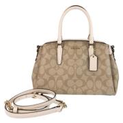 Coach Pre-owned Pre-owned Canvas handvskor Beige, Dam