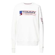 Tommy Jeans Hoodie White, Dam