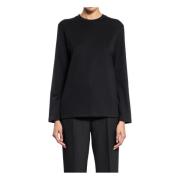 Jil Sander Svart Långärmad Rund Hals T-shirt Black, Dam