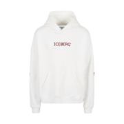 Iceberg Hoodie med huva och tryckt logotyp Beige, Herr