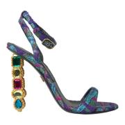 Dolce & Gabbana Multifärgade Kristalldekorerade Sandaler Multicolor, D...