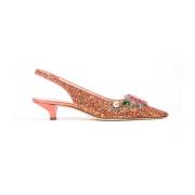 Prosperine Glitter Slingback med färgglada stenar Pink, Dam