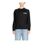 Napapijri Crewneck Cotton-Blend Sweater Black, Herr