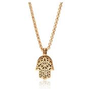 Nialaya Men's Gold Hamsa Hand Necklace Yellow, Herr