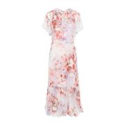 Zimmermann Rosa Flutter Midi Klänning Elegant Stil Multicolor, Dam