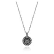 Nialaya Men's Necklace with Silver Compass Gray, Herr