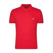 Emporio Armani Kortärmad bomullsblandad polotröja Red, Herr