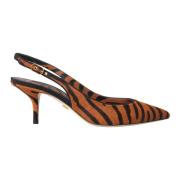 Dolce & Gabbana Zebra Print Läder Slingback Sandaler Multicolor, Dam