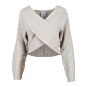 Marella Sportig Stickad Tröja Beige, Dam