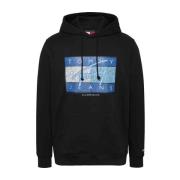 Tommy Hilfiger Flag DNA Sweatshirt Urban Stil Black, Herr