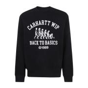 Carhartt Wip Svart Vit Main Basics Sweatshirt Black, Herr